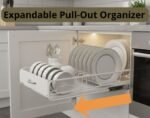 CARLA HOME 2 Pack Pull Out Dish Rack for Kitchen Cabinet with Slide Out Drawer Organizer for Plates, Bowls & Utensils - Image 4