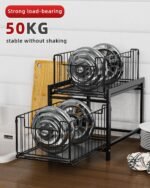 CARLA HOME 2 Tier Sliding Cabinet Organizer Drawer Storage Rack for Kitchen or Bathroom - Image 4