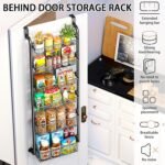 CARLA HOME 6-Tier Over the Door Organizer Heavy-Duty Metal Pantry Rack with Hanging Baskets for Home Kitchen Storage & Bathroom Door Organization (Black) - Image 3