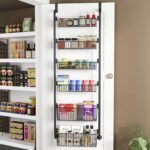 CARLA HOME 6-Tier Over the Door Organizer Heavy-Duty Metal Pantry Rack with Hanging Baskets for Home Kitchen Storage & Bathroom Door Organization (Black) - Image 8