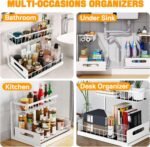 CARLA HOME 2 pack Under Sink Organiser with Sliding Drawers & 2 tier for Kitchen & Bathroom - Image 6