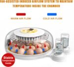 CARLA HOME 18 Egg Incubator with Automatic Turning, LED Display, Humidity & Temperature Control, Auto Water System & Built-in Egg Candler for Chicken, Duck, Quail, Goose - Image 3