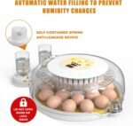 CARLA HOME 18 Egg Incubator with Automatic Turning, LED Display, Humidity & Temperature Control, Auto Water System & Built-in Egg Candler for Chicken, Duck, Quail, Goose - Image 4