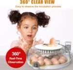 CARLA HOME 18 Egg Incubator with Automatic Turning, LED Display, Humidity & Temperature Control, Auto Water System & Built-in Egg Candler for Chicken, Duck, Quail, Goose - Image 6
