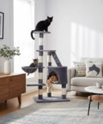 CARLA HOME 120cm Cat Tree for Indoor Cats with Condo, Hammock & Plush Perchfor for Kittens & Adult Cats - Image 2