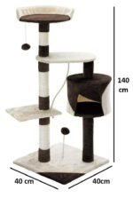 CARLA HOME 140cm Cat Tree for Indoor Cats with Plush Perch, Sisal Scratching Posts & Condo for Kittens & Adult Cats (Beige) - Image 3