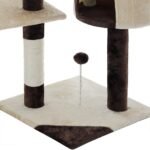 CARLA HOME 140cm Cat Tree for Indoor Cats with Plush Perch, Sisal Scratching Posts & Condo for Kittens & Adult Cats (Beige) - Image 9