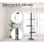 CARLA HOME Floor to Ceiling Cat Tree Tower  with Adjustable Height 230-286cm for Indoor Cats (Grey) - Image 3