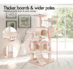 CARLA HOME 134cm Cat Tree Tower for Indoor Cats with Plush Perches, Dual Condos, Natural Sisal Scratching Posts & Ramp for Kittens & Adult Cats (Beige) - Image 3
