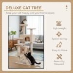 CARLA HOME 134cm Cat Tree Tower for Indoor Cats with Plush Perches, Dual Condos, Natural Sisal Scratching Posts & Ramp for Kittens & Adult Cats (Beige) - Image 4