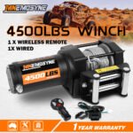 Electric Winch 4500LBS Winch Steel Cable Trailer Towing Remote ATV Winch UTV Winch 4WD