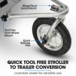 TAG-ALONG Pet & Cargo Jogger Bike Trailer, Pull Behind Bicycle Trailer Carrier Stroller, Grey - Image 9