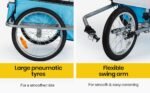 Tag-along Kids Bike Trailer Child Bicycle Pram Stroller Children Jogger Blue - Image 3