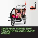 Tag-Along Kids Bike Trailer Child Bicycle Pram Stroller Children Wheel Jogger Red - Image 4