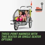 Tag-along Kids Bike Trailer Bicycle Pram Stroller Children Jogger Yellow - Image 4