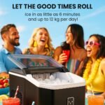 POLYCOOL Portable Ice Maker Machine, Automatic, 12kg/day,  Auto Clean, with Scoop and Removable Basket, Black - Image 10