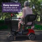 EQUIPMED Electric Mobility Scooter Portable Folding for Elderly Older Adult, SmartRider Black & Red - Image 9