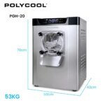POLYCOOL Commercial 4L Benchtop Hard Ice Cream and Gelato Machine, 16L/hr output, 1400W, Stainless Steel, Digital Control Panel - Image 2