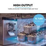 POLYCOOL Commercial 4L Benchtop Hard Ice Cream and Gelato Machine, 16L/hr output, 1400W, Stainless Steel, Digital Control Panel - Image 5