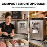POLYCOOL Commercial 4L Benchtop Hard Ice Cream and Gelato Machine, 16L/hr output, 1400W, Stainless Steel, Digital Control Panel - Image 7