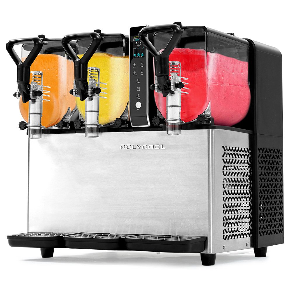 V219-FDSSLSPYD9LA-202603101105-00 POLYCOOL 9L Triple Tank Slushie Machine, Independent Digital Control Slushy Maker - Image 1