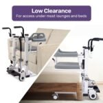 Equipmed Patient Lift Transfer Chair, Easy Hydraulic Height Adjustment, Shower Compatible, Over Toilet, Removable Commode, for Seniors Elderly Disabled - Image 12