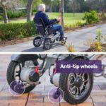 EQUIPMED Power Electric Wheelchair, Airline Approved Wheel Chair, Lightweight, Folding, Long Range, Lithium Batteries, Black & Silver - Image 16