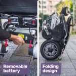 EQUIPMED Power Electric Wheelchair, Long Range, Airline Approved, Alloy, Remote Control, Lithium Battery, Black/Silver - Image 11