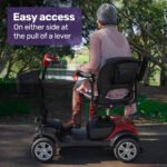 EQUIPMED FreeRoam+ Mid-Sized Lithium Fast Easy Charge Mobility Scooter, Red - Image 10