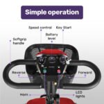 EQUIPMED FreeLite+ Mid-Sized Foldable Electric Mobility Scooter, Lithium Battery, Long Range and Easy Charging, Red - Image 4