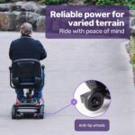 EQUIPMED FreeLite+ Mid-Sized Foldable Electric Mobility Scooter, Lithium Battery, Long Range and Easy Charging, Red - Image 9