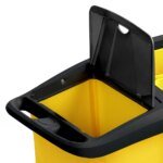 AUCH Double Bag Janitor Cleaning Trolley, Housekeeping Cart, Lockable Cabinet with Storage Tubs, Quiet Wheels, Black - Image 8