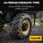 BAUMR-AG 40V Li-ion Powered 300KG / 300L Wheelbarrow, ATV Tow Bar, Deep V-tread Tyre, 2 Wheel Direct Drive - Image 4