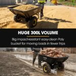 BAUMR-AG 40V Li-ion Powered 300KG / 300L Wheelbarrow, ATV Tow Bar, Deep V-tread Tyre, 2 Wheel Direct Drive - Image 5