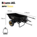 BAUMR-AG 40V Li-ion Powered 300KG / 300L Wheelbarrow, ATV Tow Bar, Deep V-tread Tyre, 2 Wheel Direct Drive - Image 12