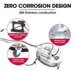 Jet-USA 24" Stainless Steel Pressure Washer Surface Cleaner, 3/8" Fitting, with Yoke Handlebar, For Concrete Driveway Patio Floor - Image 9