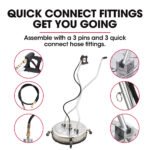 Jet-USA 24" Stainless Steel Pressure Washer Surface Cleaner, 3/8" Fitting, with Yoke Handlebar, For Concrete Driveway Patio Floor - Image 10