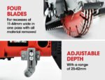 BAUMR-AG Wall Chaser Machine Concrete Chasing Tool Electric Brick Grinder Saw - Image 9