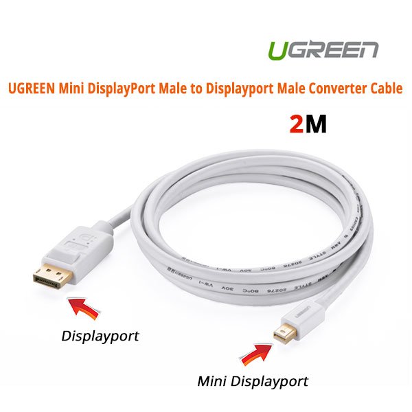 V28-ACBUGN10408A-01_14 UGREEN Mini DisplayPort Male to Displayport Male Converter Cable (10408) - Image 1