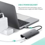 UGREEN Type C 8 in 1 Multifultion adaptor VGA/RJ45/USB3.0 x 3/SD/TF/TypeC PD Protocal (50539) - Image 2