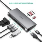 UGREEN Type C 8 in 1 Multifultion adaptor VGA/RJ45/USB3.0 x 3/SD/TF/TypeC PD Protocal (50539) - Image 3