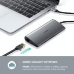 UGREEN Type C 8 in 1 Multifultion adaptor VGA/RJ45/USB3.0 x 3/SD/TF/TypeC PD Protocal (50539) - Image 4