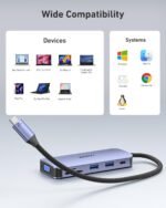BENFEI 000359GY  11-in-1 USB C Hub Triple Display Docking Station Dual HDMI, VGA, 3xUSB 3.0, 10Gbps - Image 5