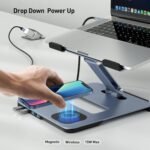 BENFEI 000366GY Laptop Stand with USB C Hub, Multi Function With USB and KVM Switch and 15W Wireless Charger - Image 5