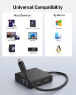 BENFEI 399BK 6-in-1 USB-C HUB to HDMI(8K)+USB3.2(10Gbps)+USB2.0x2+PD100W+RJ45 Black - Image 3