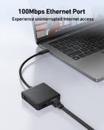 BENFEI 399BK 6-in-1 USB-C HUB to HDMI(8K)+USB3.2(10Gbps)+USB2.0x2+PD100W+RJ45 Black - Image 4