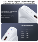CHOETECH B743-WH 10000mAh PD20W Magnetic Power Bank with Holder White - Image 4