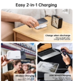CHOETECH B743-WH 10000mAh PD20W Magnetic Power Bank with Holder White - Image 6