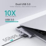 CHOETECH HUB-M24 7-in-2 MacBook Pro/Air USB Adapter USB-C Hub - Image 6