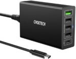 CHOETECH Q34U2Q 5-Port 60W PD Charger with 30W Power Delivery and 18W Quick Charge 3.0